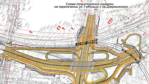 На проспекте дзержинского планируется построить новую развязку