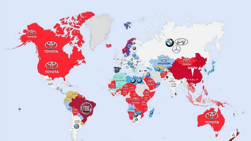 Популярность автомобилей по странам мира